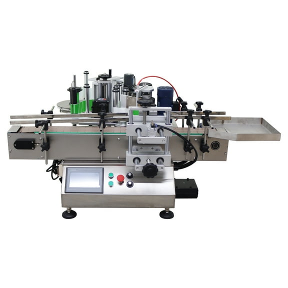 Conveyor Round Bottle High Speed Coding Labeling Machine Automatic Round Bottle Fixed Point Label Applicator Desktop Labeler Maker with Emergency Stop Switch and Touch Screen 110V 20-30PCS/min
