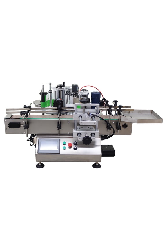 Conveyor Round Bottle High Speed Coding Labeling Machine Automatic Round Bottle Fixed Point Label Applicator Desktop Labeler Maker with Emergency Stop Switch and Touch Screen 110V 20-30PCS/min