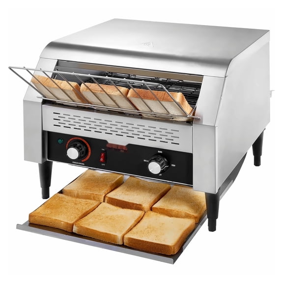 Conveyor Toaster 450 Slices/Hour, Stainless Steel Restaurant Toaster Oven, Electric Bread Toaster for Toast, Bun, Bagel - Heavy Duty Commercial Toaster