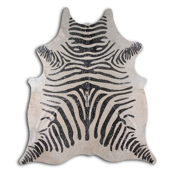 Conviviality cowhide rugs for sale BLACK ZEBRA WITH SILVER METALLIC rug