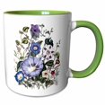 thumbnail image 1 of 3drose, Convolvulus, Ipomea (morning Glory) Flowers in White, Blue and Lavender, 15oz Two-tone Green Mug, 1 of 6