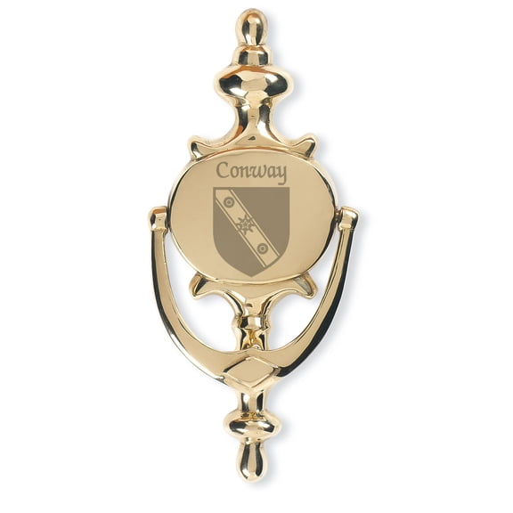 Conway Irish Coat of Arms Brass Door Knocker