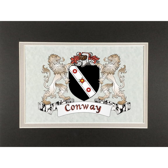 Conway Irish Coat of Arms Print - Frameable 9" x 12"