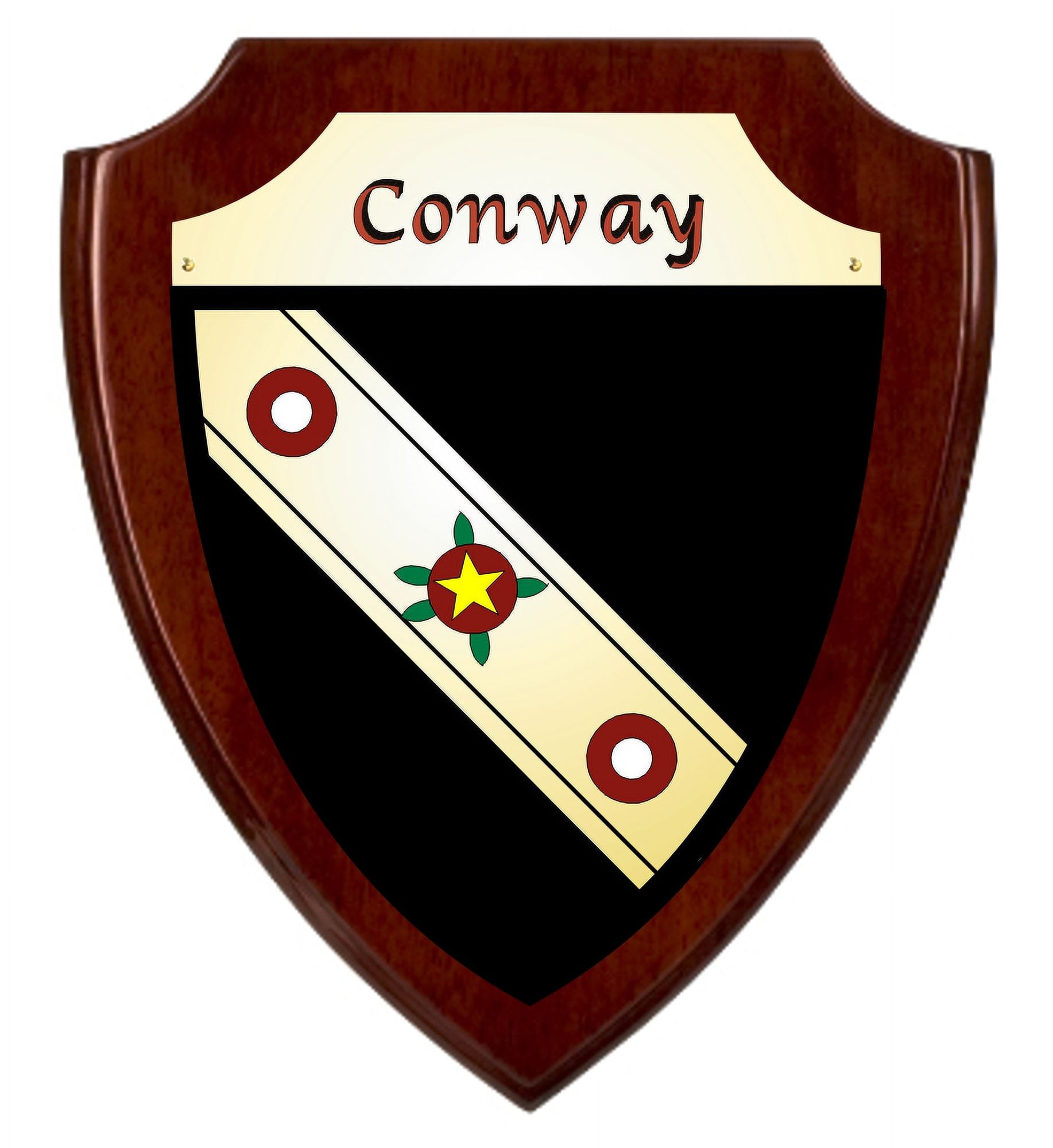 Conway Irish Coat of Arms Shield Plaque - Rosewood Finish - Walmart.com
