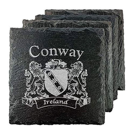 Conway Irish Coat of Arms Slate Coasters - Set of 4