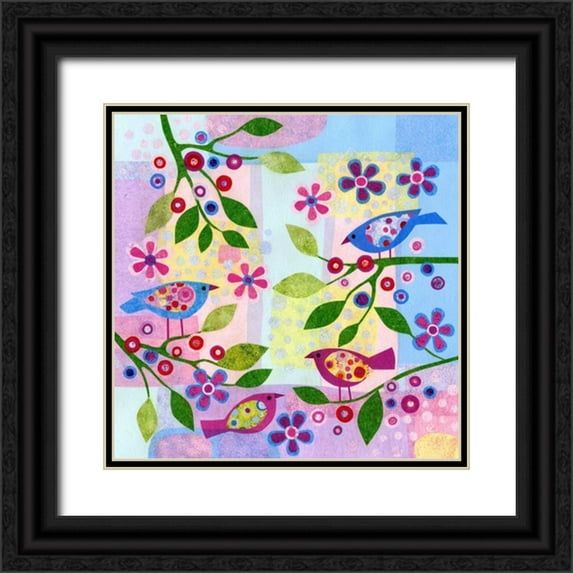 Conway, Kim 12x12 Black Ornate Wood Framed with Double Matting Museum Art Print Titled - Bird Spots