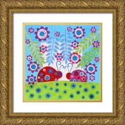 Conway, Kim 12x12 Gold Ornate Wood Framed with Double Matting Museum Art Print Titled - Ladybug Spots