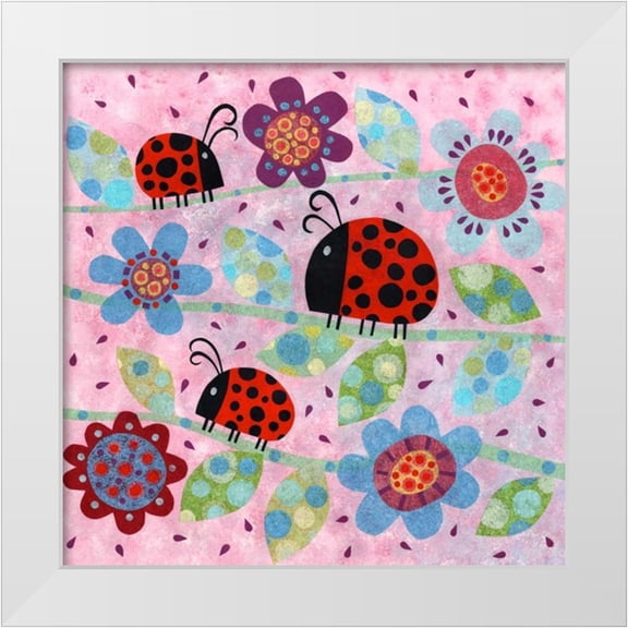 Conway, Kim 12x12 White Modern Wood Framed Museum Art Print Titled - Lady Bugs