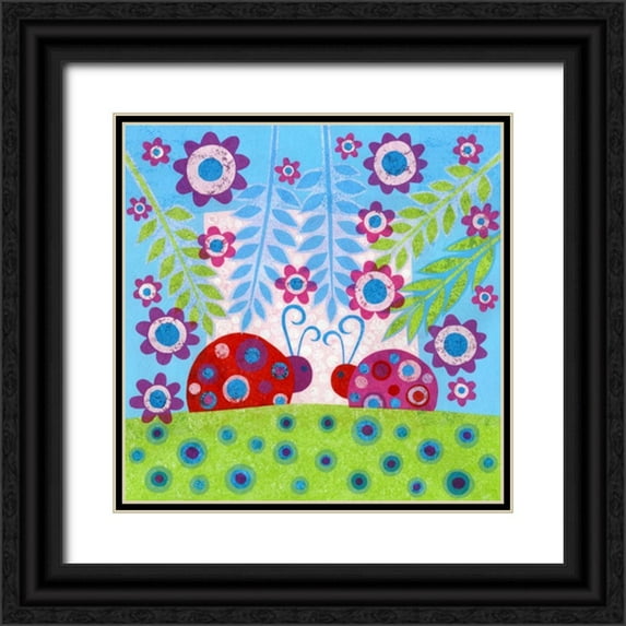 Conway, Kim 26x26 Black Ornate Wood Framed with Double Matting Museum Art Print Titled - Ladybug Spots
