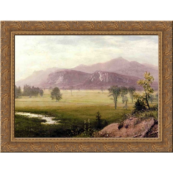 Conway Meadows, New Hampshire 24x20 Gold Ornate Wood Framed Canvas Art by Bierstadt, Albert