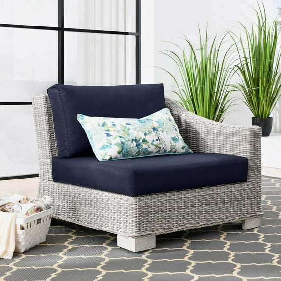 Conway Outdoor Patio Wicker Rattan Right-Arm Chair-EEI-4846