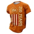 thumbnail image 1 of Conzone 250Th Anniversary Usa Shirt Crew Neck Independence Day Print Short Sleeve Fashion Casual Tops Orange Size S, 1 of 6