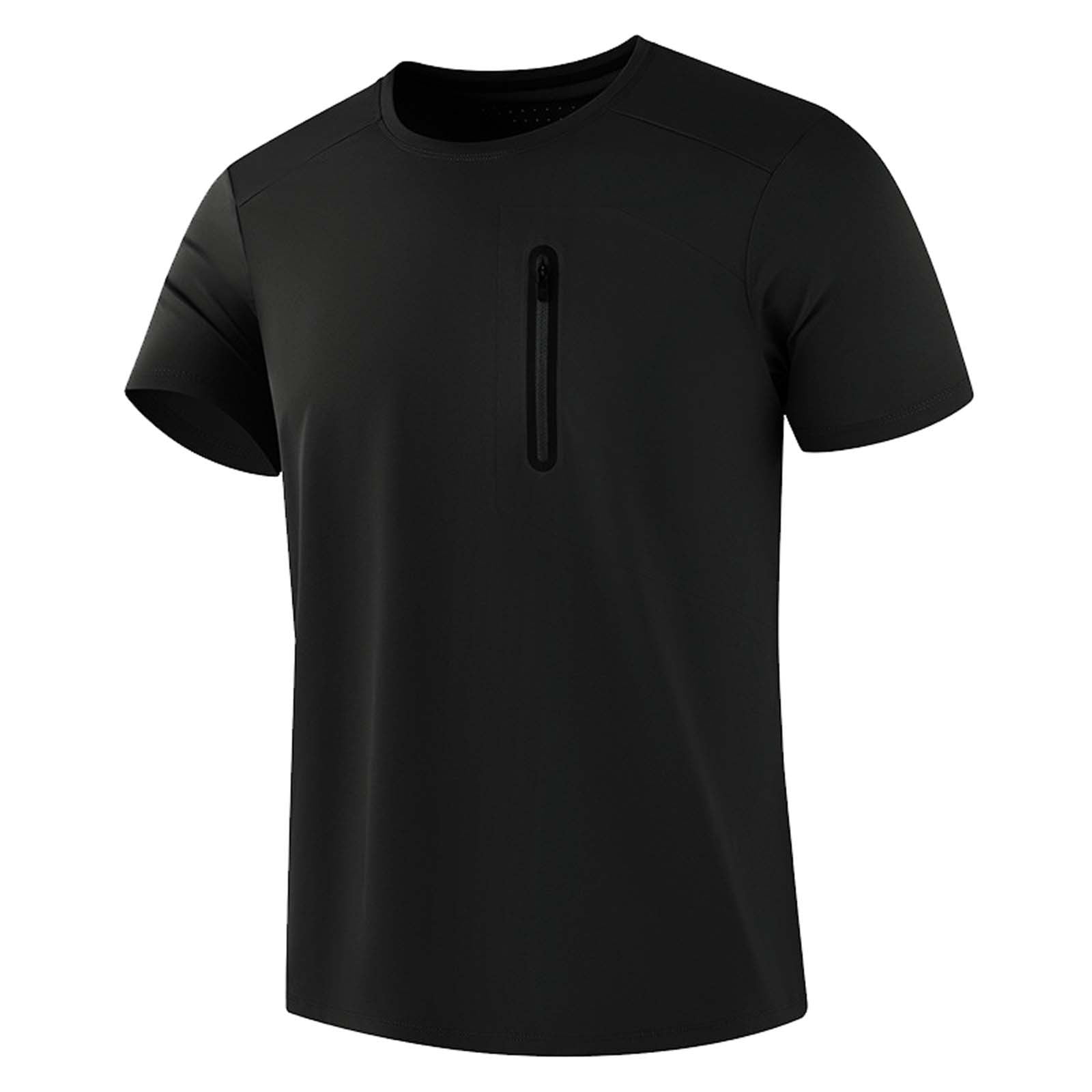 Conzone Mens Tops Outdoor Summer Solid Color Crew Neck Short Sleeve ...