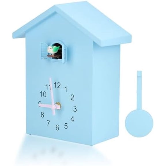 Coo Coo Clock, Bird Clock Sings on Hour Cuckoo Modern Wall with Sounds on Time Alarm Creative Pendulum Hanging Gifts for Kids Grandfather Home Living Room Kitchen Office Decoration