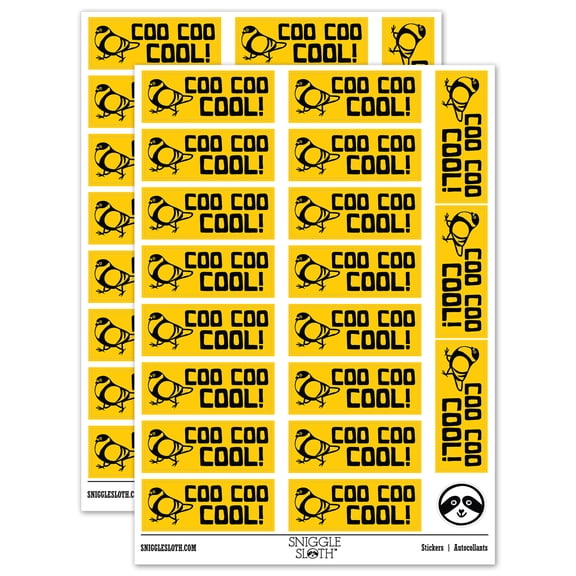 Coo Coo Cool Pigeon Teacher Student School Sticker Set - Yellow - Matte Finish - 2.00" Large