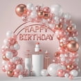 thumbnail image 1 of Cooary 127 Pcs Balloons Different Sizes 5/10/12/18 Inch Dusty Rose Gold White Confetti Balloons As Happy Birthday Wedding Graduation Garland Arch Kit Princess Ballon Party Supplies Decorations, 1 of 7