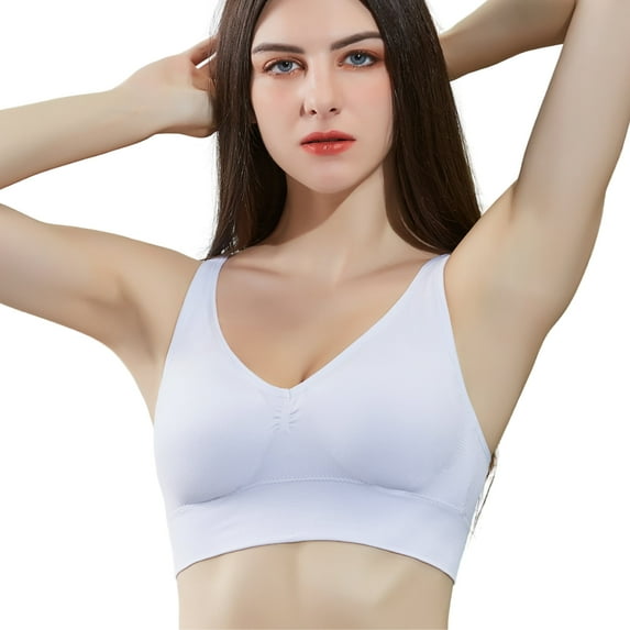 Coobie Women's Seamless Fusion Yoga Bra Wireless Light Support Sports Bra 9079,White,One Size