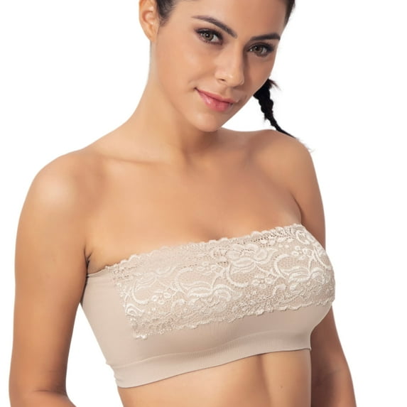 Coobie Lace Bandeau Bra 9062,Light Nude,One Size
