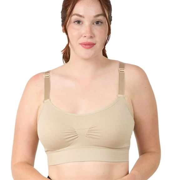 Coobie Seamless Bras for Women No Underwire Scoopneck Cami Bra 9012, Light Nude, X-Large Size