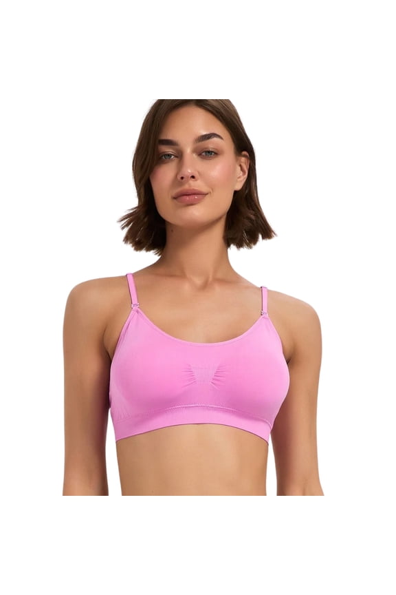 Seamless Bras for Women No Underwire Scoopneck Cami Bra 9012,Orchid,One Size