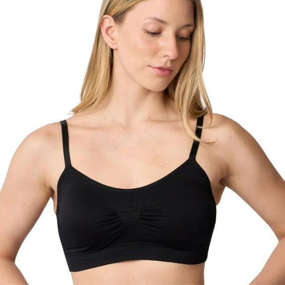 Coobie Seamless Lace Back Scoopneck Cami Bra 9015,Black,Full Size