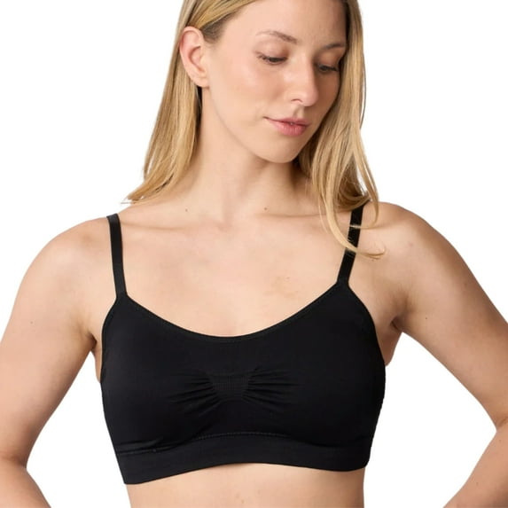 Coobie Seamless Lace Back Scoopneck Cami Bra 9015,Black,Full Size