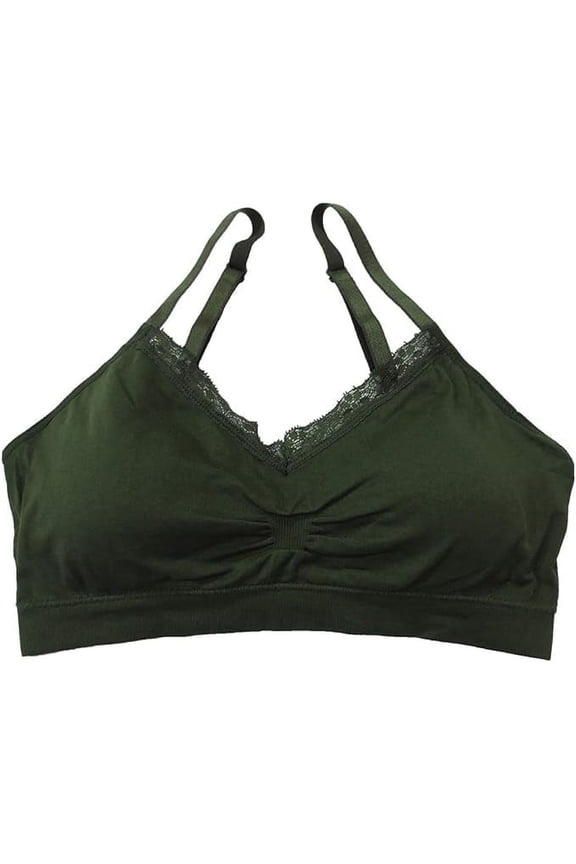 Seamless V-Neck with Lace Bra