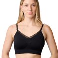 thumbnail image 1 of Coobie V-Neck Lace Trim Bra with Back Closure 9182,Black,One Size, 1 of 8