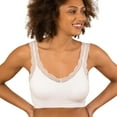 thumbnail image 1 of Coobie Women's Lace Lover Bra 9140, Seamless Wireless Bralette with Lace Trim,White,One Size, 1 of 5