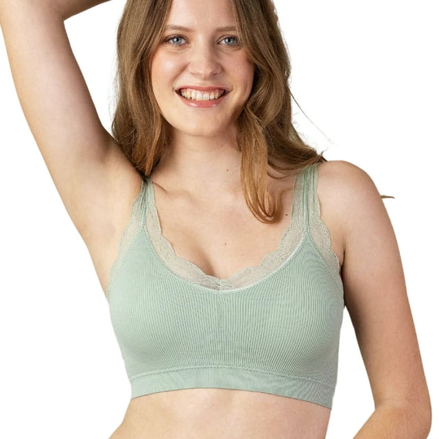 Coobie Women's Lace Lover Bra 9140, Seamless Wireless Bralette with Lace Trim