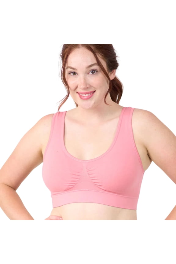Women's Seamless Full Coverage Comfort Bra 9060, Pink Ginger, Medium Size