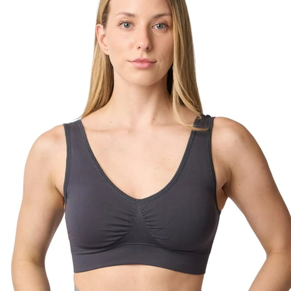 Coobie Women's Seamless Full Coverage Comfort Bra 9060, Charcoal, Small Size