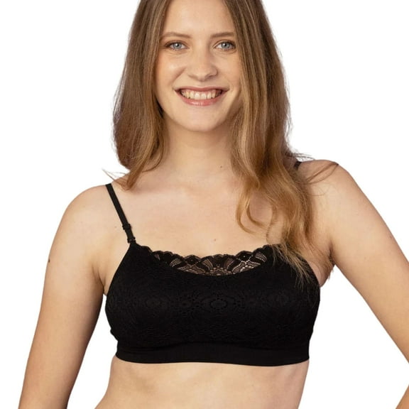 Coobie Women's Seamless Lace Coverage Cami Bra 9050,Black,One Size