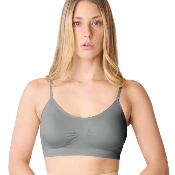 Coobie Seamless Bras for Women No Underwire Scoopneck Cami Bra 9012,Med Grey,One Size