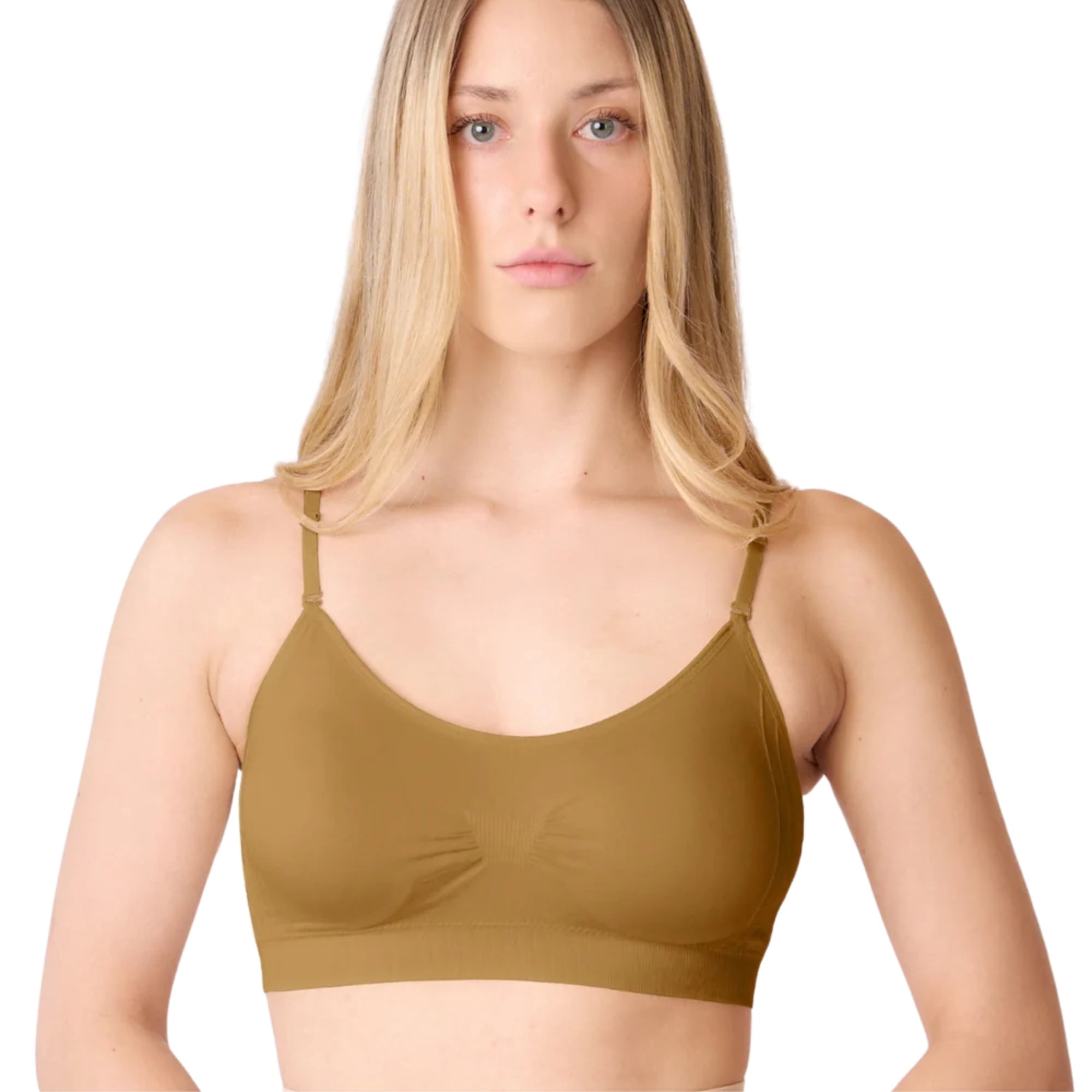 Coobie Women's Seamless Scoopneck Cami Bra 9012,Caramel,One Size