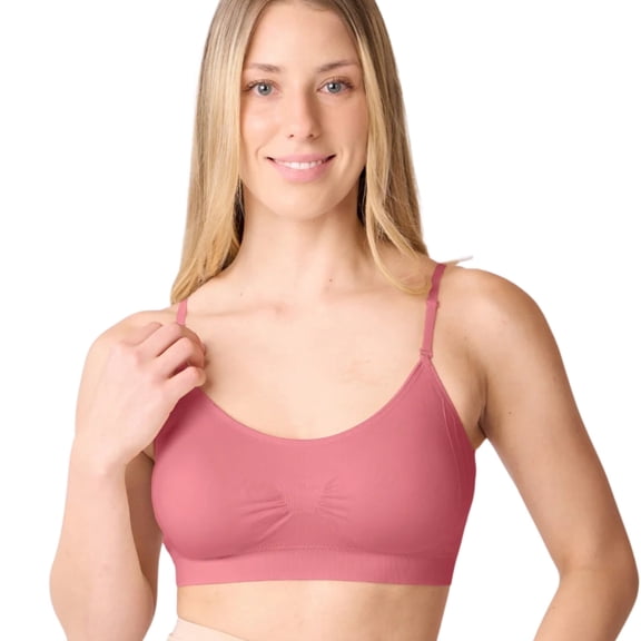 Coobie Seamless Bras for Women No Underwire Scoopneck Cami Bra 9012,Dusty Pink,One Size