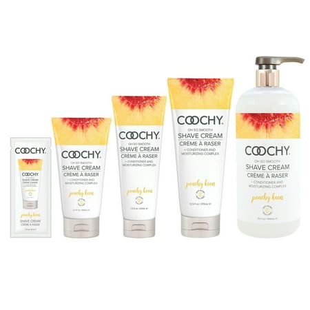 Coochy Intimate Shaving Cream Rash-Free for Pubic, Bikini Line, Armpit and More, Peachy Keen 32 fl oz.
