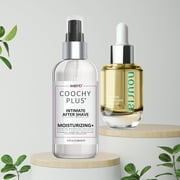 Coochy Plus Intimate After Shave Protection Mist + NOURIA Pre-Shave Elixir Moisturizer Oil Kit – HydroLock & MOISTURIZING PLUS Continuous Hydration Reliefs Razor Burn Bump Ingrown Hair