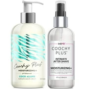 Coochy Plus Intimate Shaving Complete Kit - COCO ALLURE & Organic After Shave Protection Soothing Moisturizer Mist – Antioxidant Formula Prevents Razor Burns, Itchiness & Ingrown Hairs