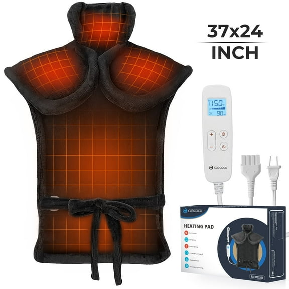 Coococo 24x37 Large Heating Pad for Back and Shoulder, Large Electric Heat Pad with 6 Heat Settings Machine Washable