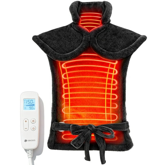 CooCoCo 37"x24" Heating Pad for Neck and Shoulders and Back, Heat Pad for Back Pain Relief, Full Back Heated Pad, 6 Heat Settings 3 Timers Auto-Off