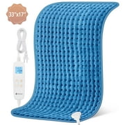Coococo 33"x17" Heating Pad for Back Relief, Large Portable Heating Pad for Shoulder with 3 Timer & 6 Temperature Controller,Blue,1,Gifts for Mom