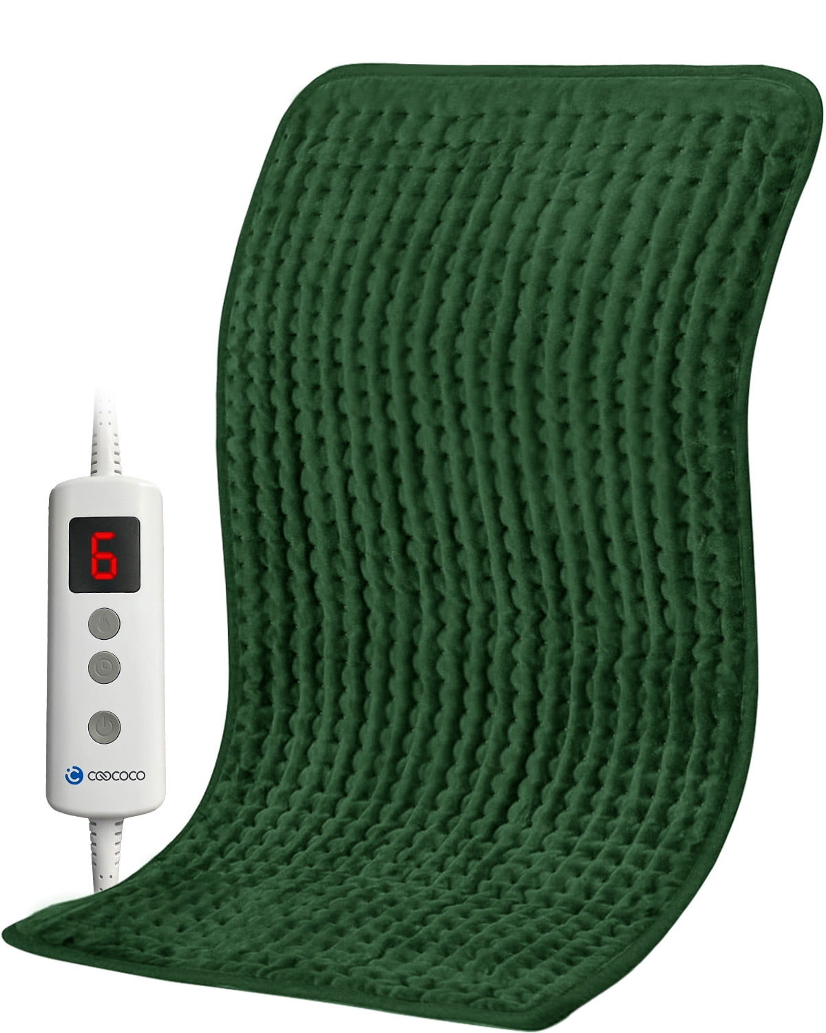 Coococo 33"x18" Large Electric Heating Pad for Back Neck Shoulders Muscle Pain, Cramps Relief with Auto Shut off, 3 Timer, 6 Temp Controller, Gifts
