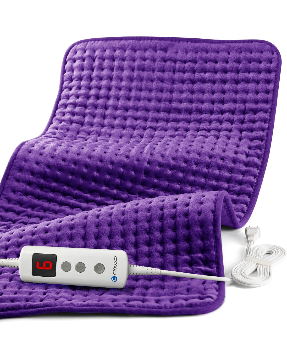 Coococo 33"x18" Large Electric Heating Pad for Back Neck Shoulders Muscle Pain, Cramps Relief with Auto Shut off, 3 Timer, 6 Temp Controller, Gifts