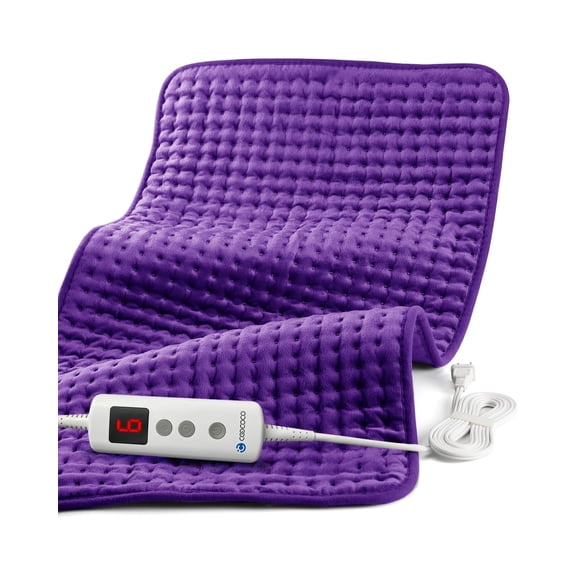 CooCoCo 33"x18" Large Electric Heating Pad for Back Neck Shoulders Muscle Pain, Cramps Relief with Auto Shut off, 3 Timer, 6 Temp Controller