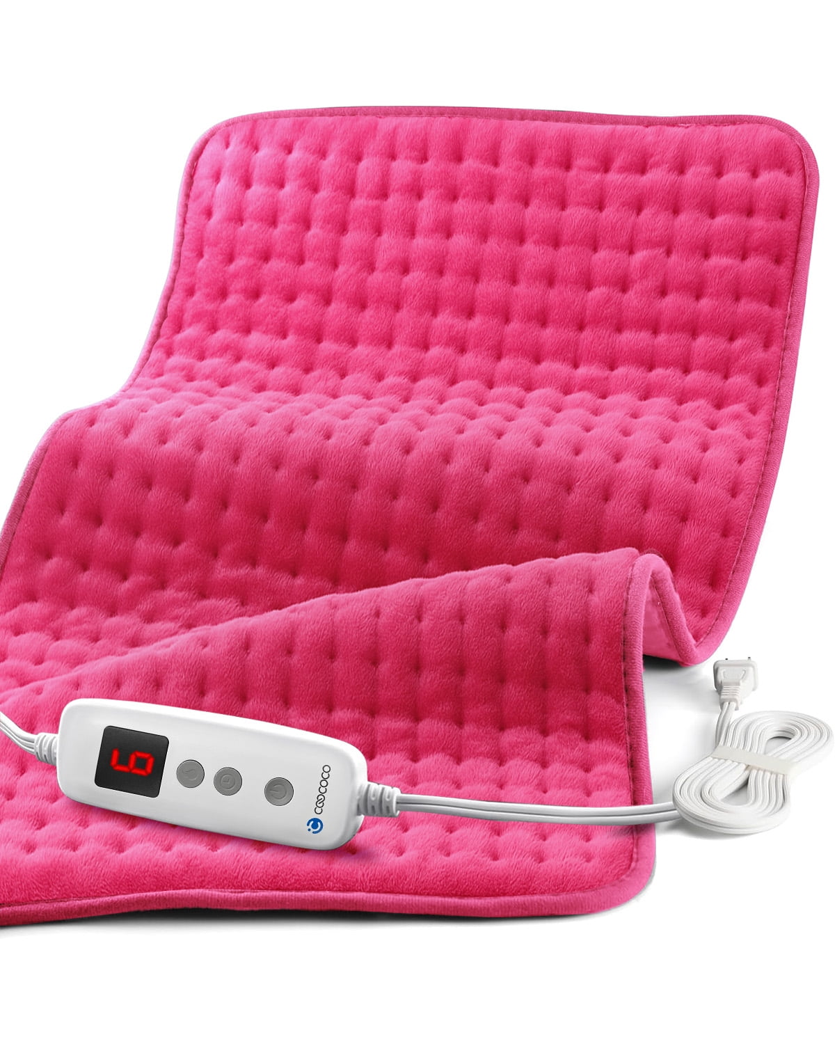 Coococo 33"x18" Large Electric Heating Pad for Back Neck Shoulders Muscle Pain, Cramps Relief with Auto Shut off, 3 Timer, 6 Temp Controller, Gifts