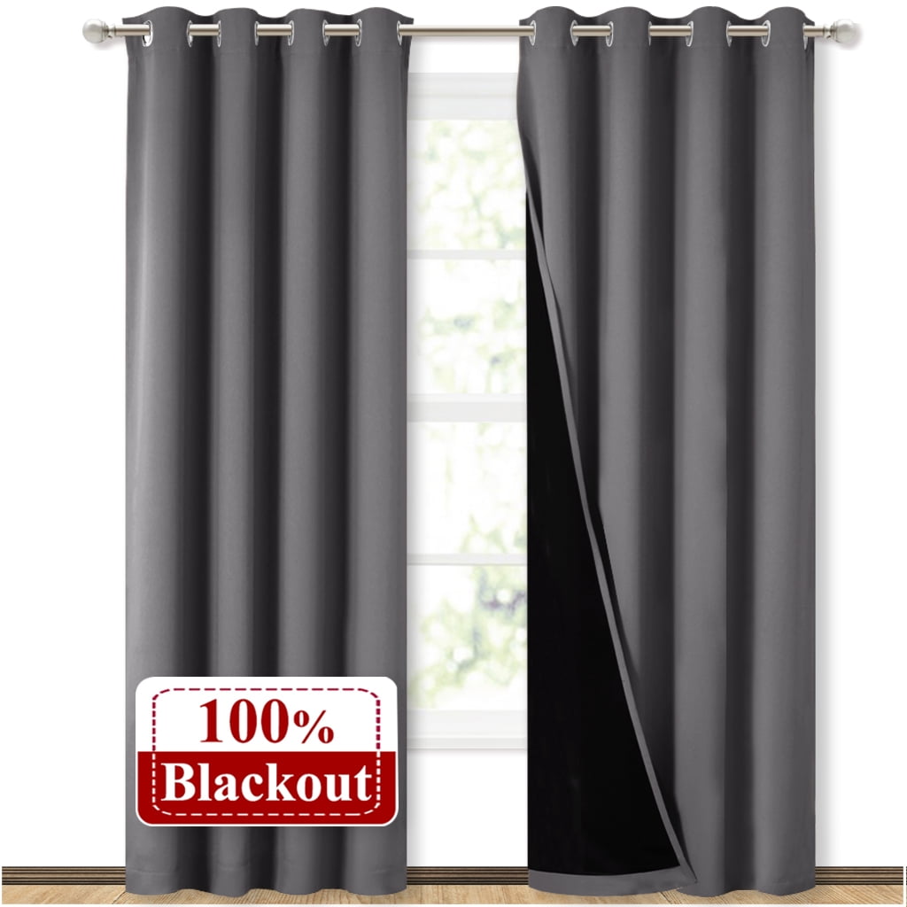 Coodeto 100 Blackout Curtains, 2 Panels, Thermal Insulated Full