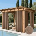 thumbnail image 1 of NICETOWN 2 Panels Outdoor Patio Curtains, W52 x L84, Tan, Waterproof Stainless Steel Top and Bottom Grommet Outdoor Drapes Keep Privacy for Pergola, 1 of 11