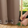thumbnail image 1 of NICETOWN 2 Panels Blackout Patio Waterproof Outdoor Curtains, W52" by L84", Tan-Khaki, Thermal Insulated Top & Bottom Grommet & Back Tab Wind-Break Drapes Privacy for Pergola with Fixed Ropes, 1 of 9