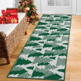 Coodeto 2'x6' Christmas Runner Rugs, NonSlip Christmas Tree Area Rug